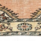 6x9 Peach & Light Green Oriental Vintage Area Rug, 183x273Cm