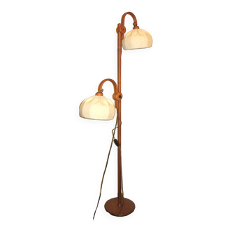 Domus teak multi-adjustable double floor lamp, Denmark 1970s