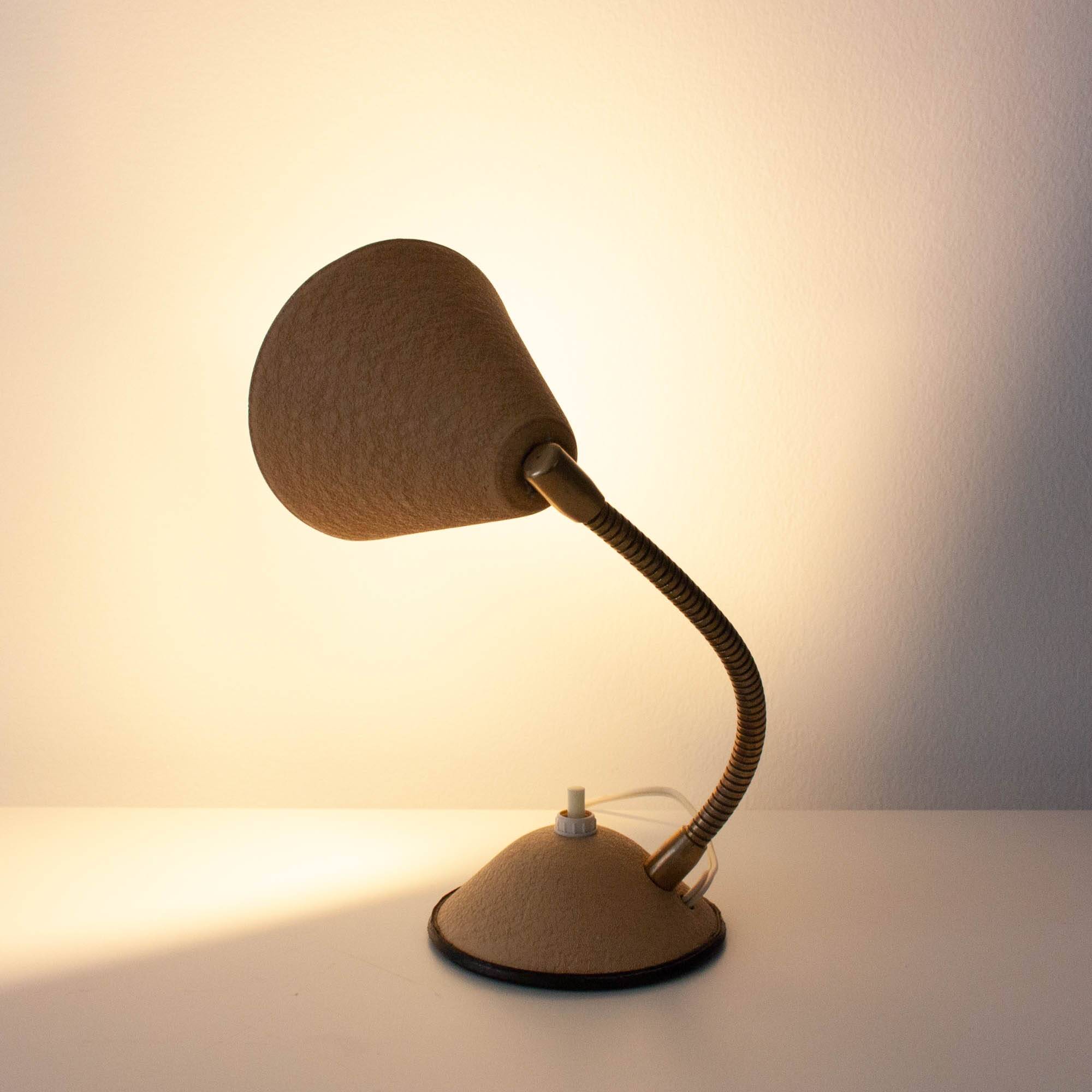 Vintage beige table lamp with gooseneck, Germany 1950s