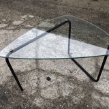 Vintage glass tripod coffee table 60s
