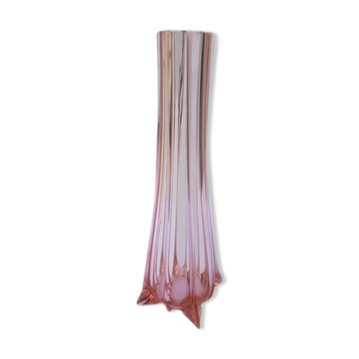 Art deco pink glass vase