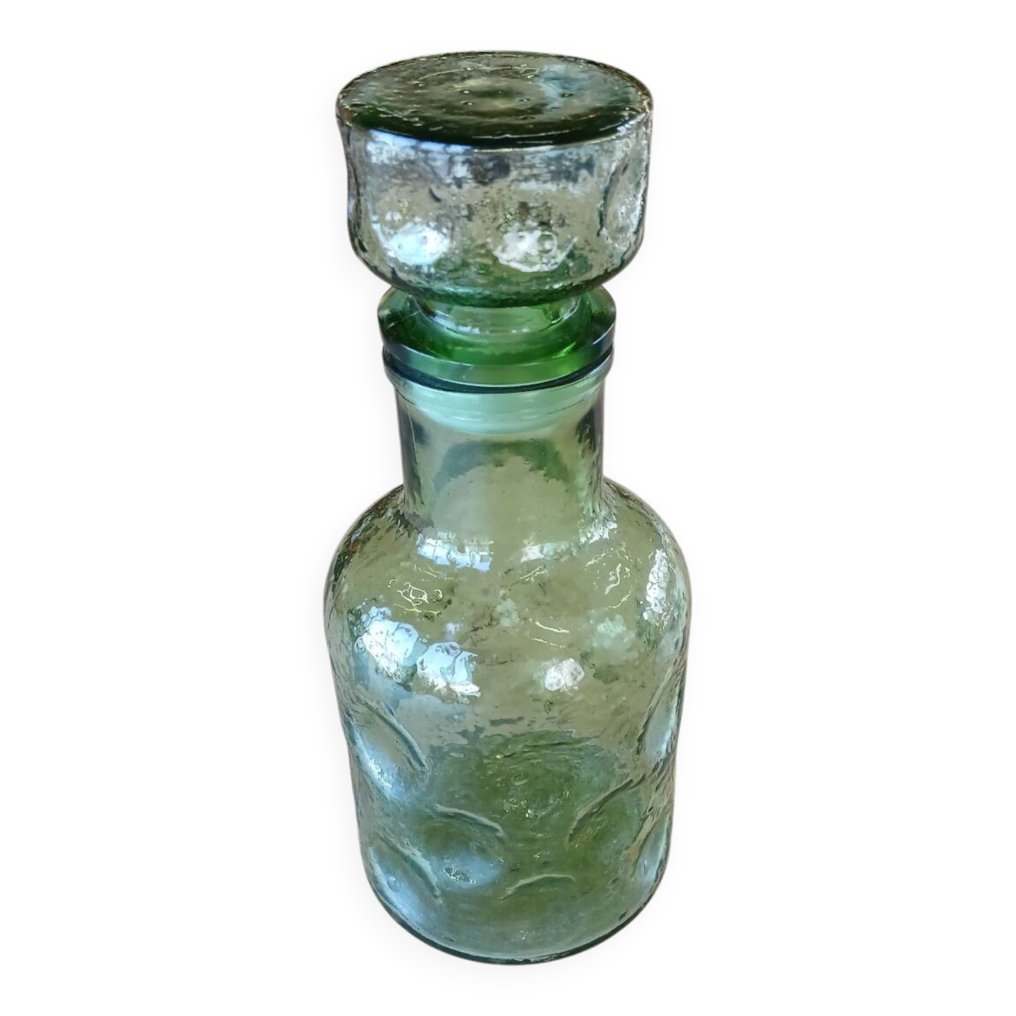 Antique green carafe