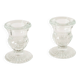 Pair of small molded glass candlesticks, 1950