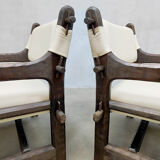 2 midcentury armchairs sculptural nature