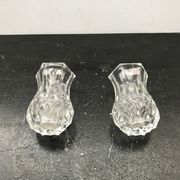 Pair Old Crystal Salerons Small Model Vintage Kitchen Utensils