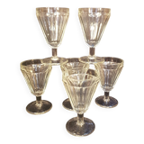 6 old bistro glasses