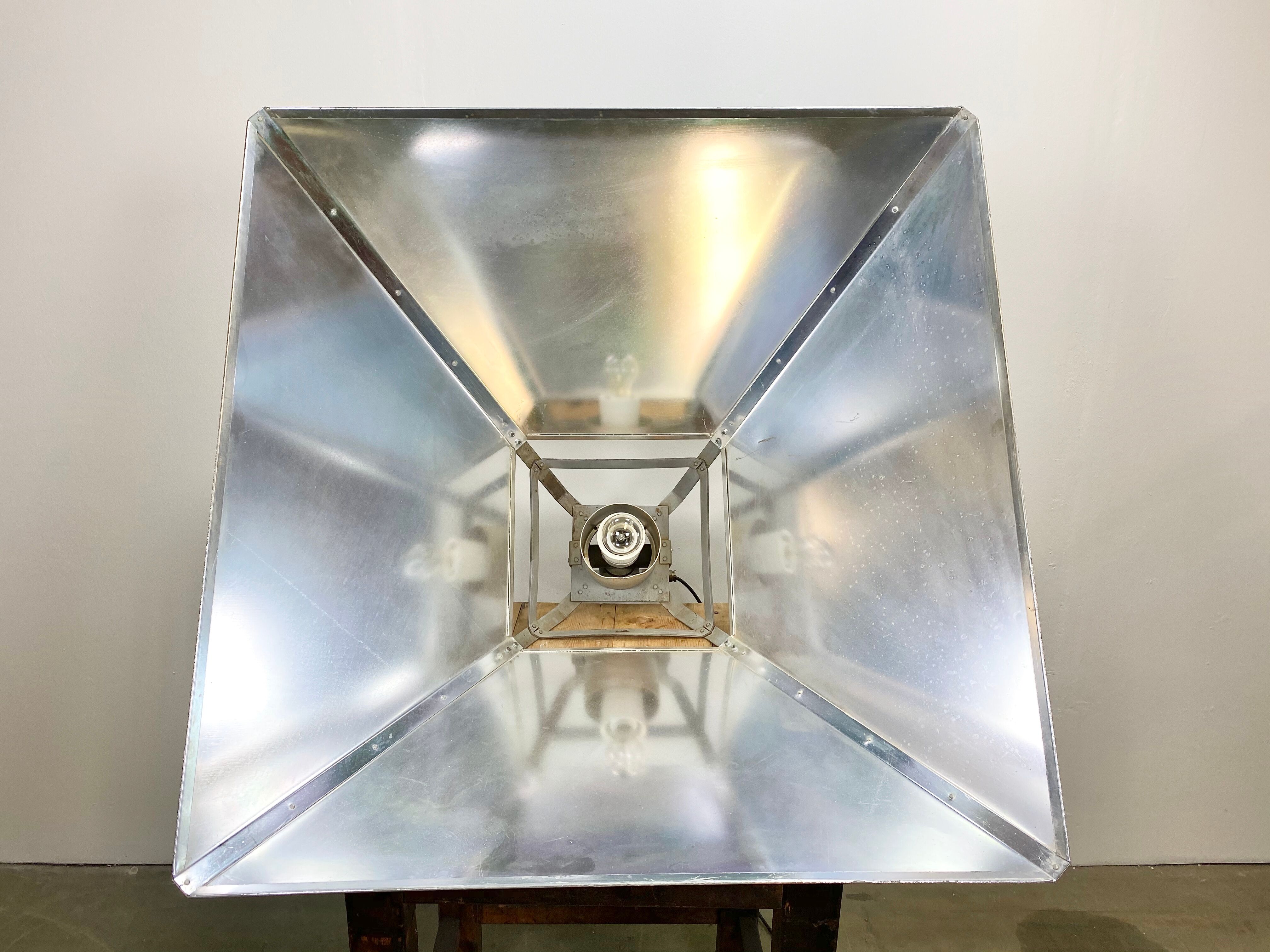 Silver industrial ceiling lamp, 1970s