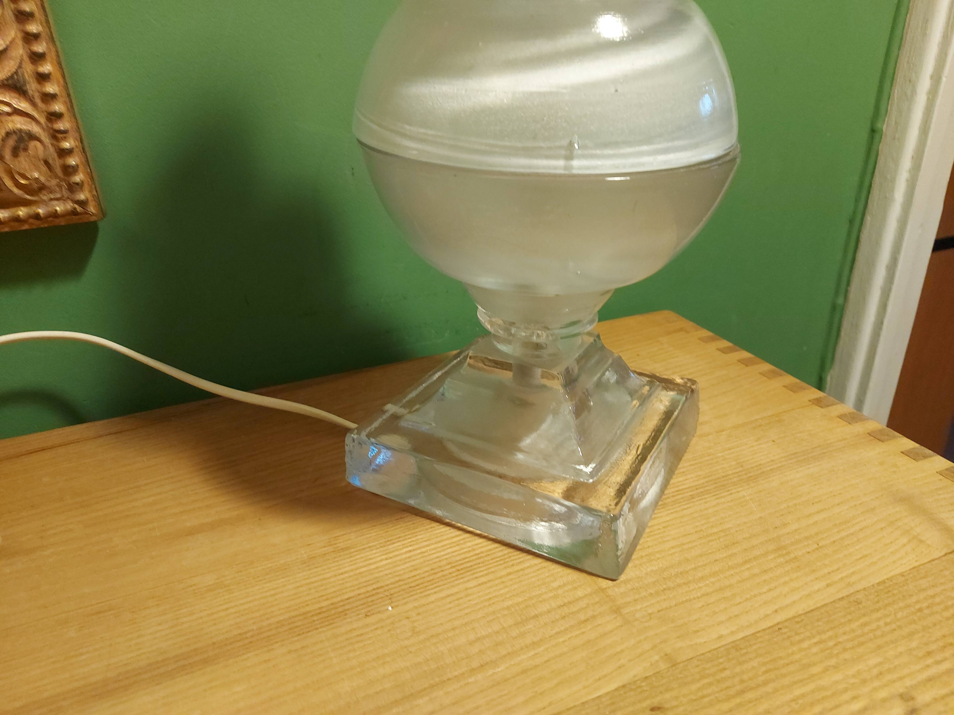 Lamp bases in blown glass, molded, Medici, baluster
