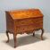Antique baroque secretary cabinet with a drop-down front in walnut and maple, Italy, 18th century.