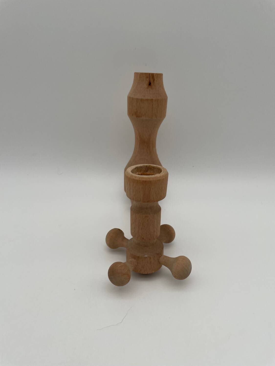 Vintage design wooden candle holder 1970 Arne Hoyer