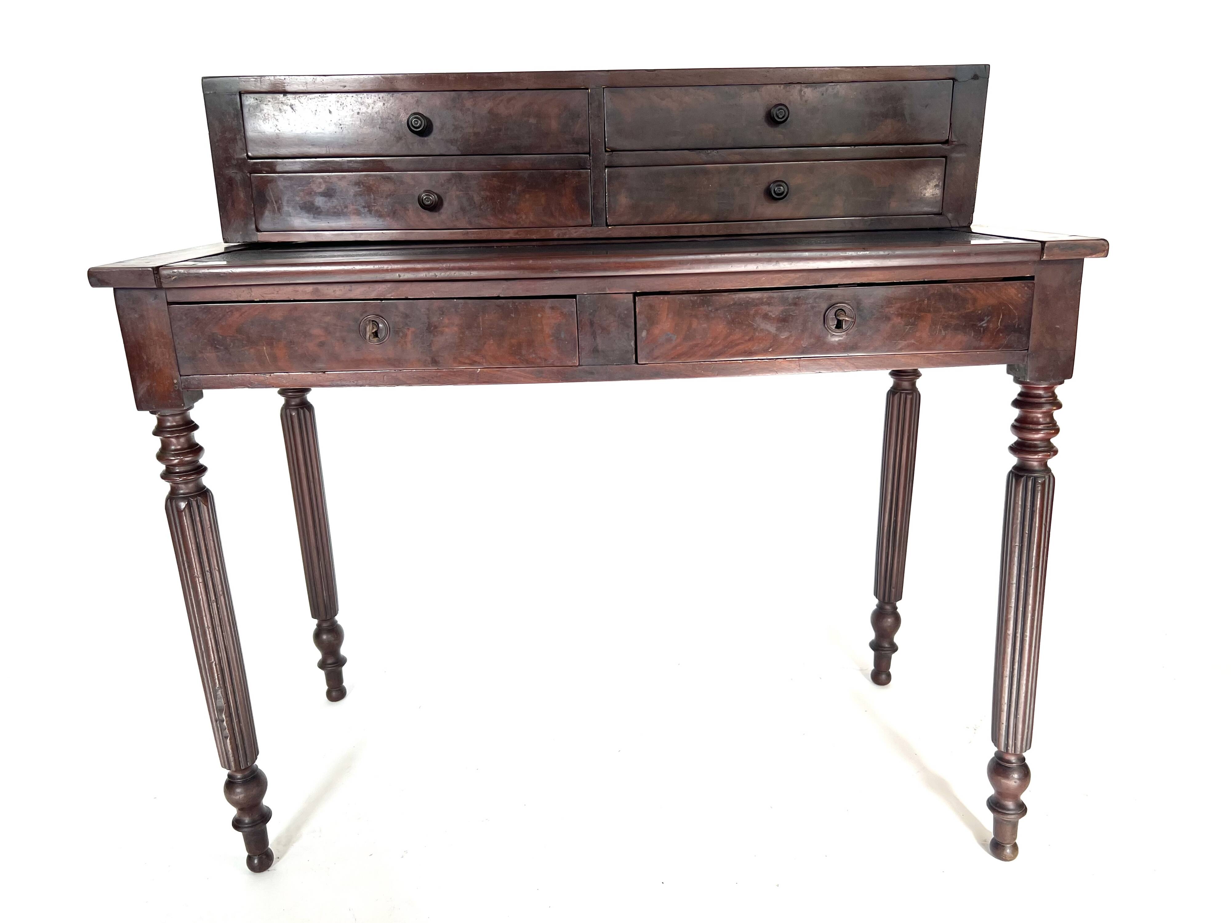 Stepped bedroom desk for small space