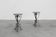Pair of French Wrought Iron Consoles with Belgian Blue Stone Tops, 1950s