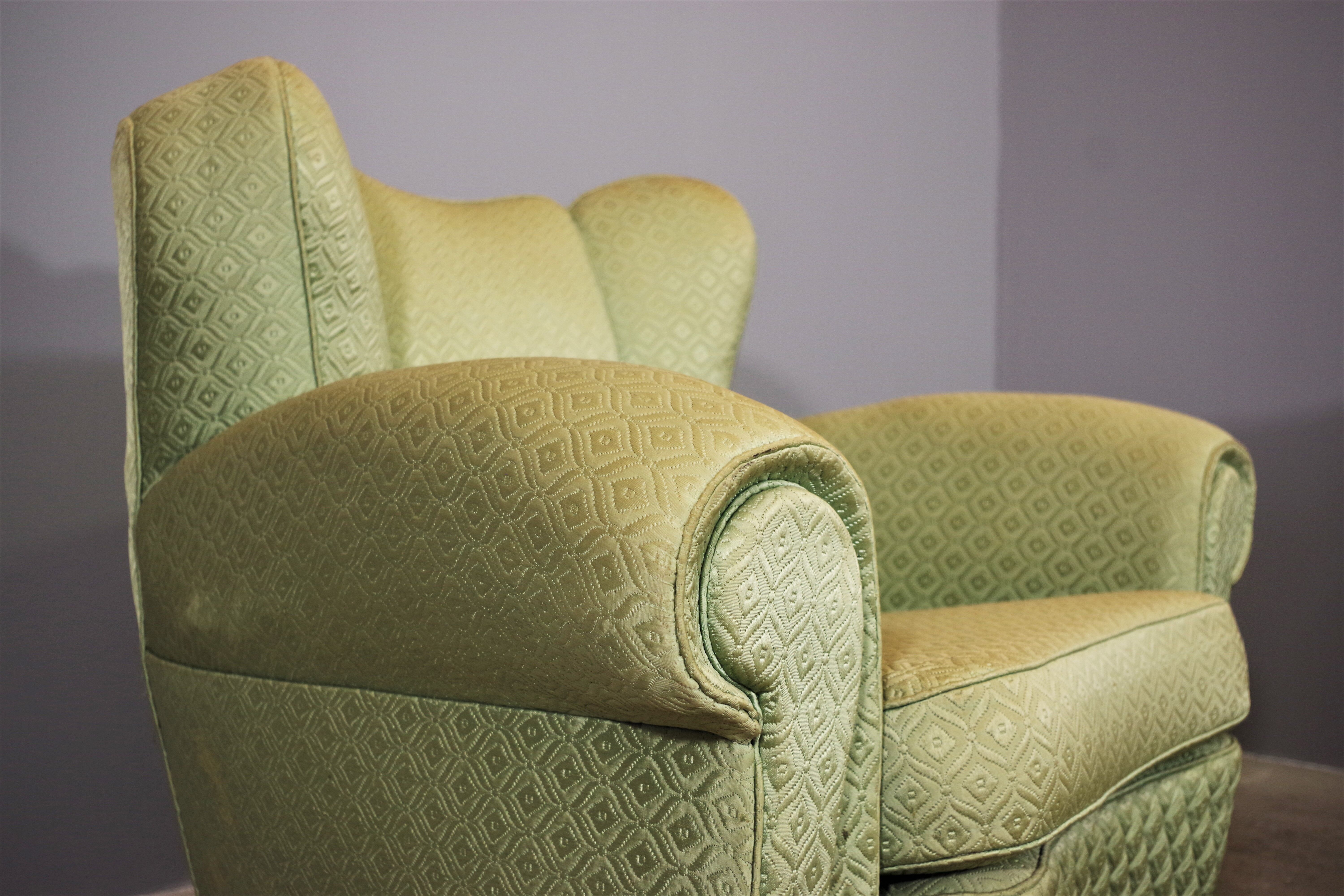 Fan-shaped armchairs set of 2