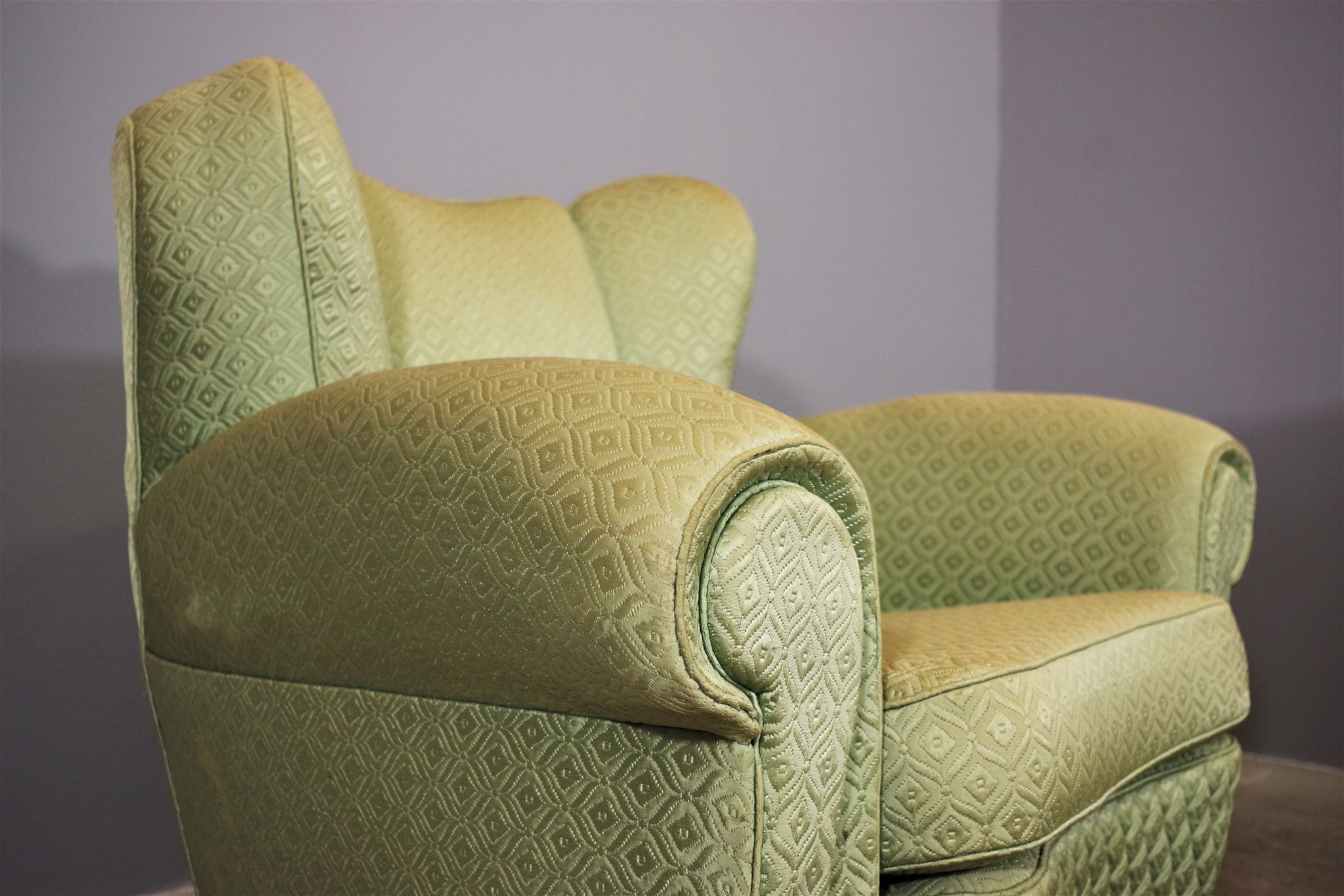 Fan-shaped armchairs set of 2
