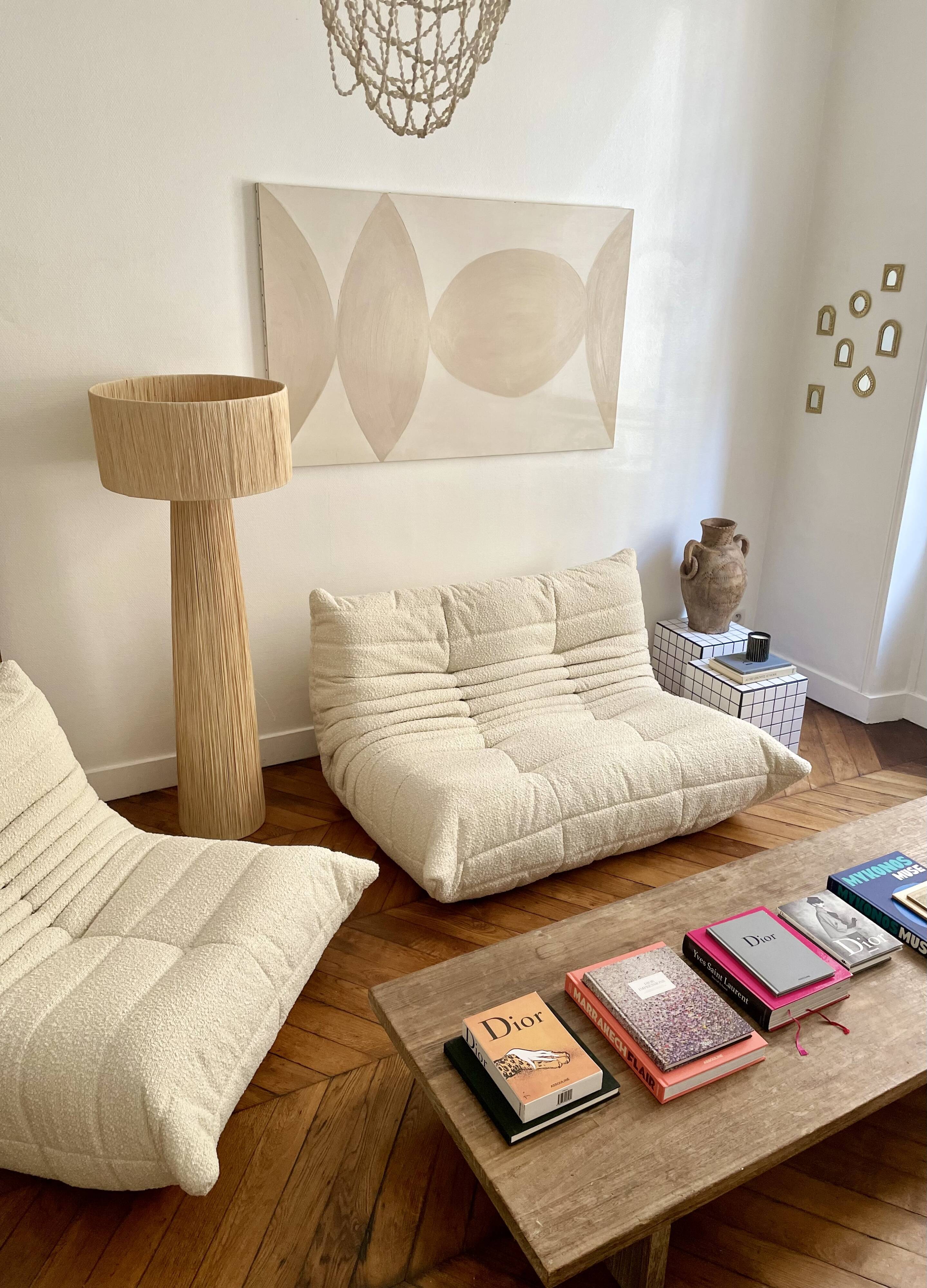 Driver Togo Ligne Roset by Michel Ducaroy curly wool