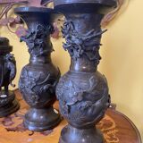 Lot of bronze vases, Japan 1850