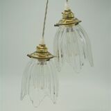 Pair of glass pendant lights