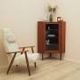 Danish teak corner display cabinet on tapered legs, 1960s