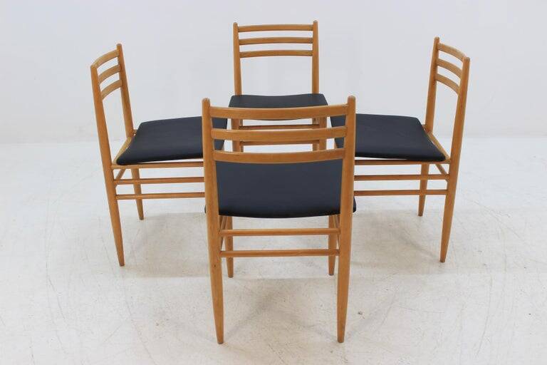 Set of Four Midcentury Dining Chairs, Scandinavian Design, 1970s