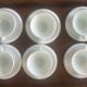 Set of 6 opaline Art Deco cups and 6 saucers.