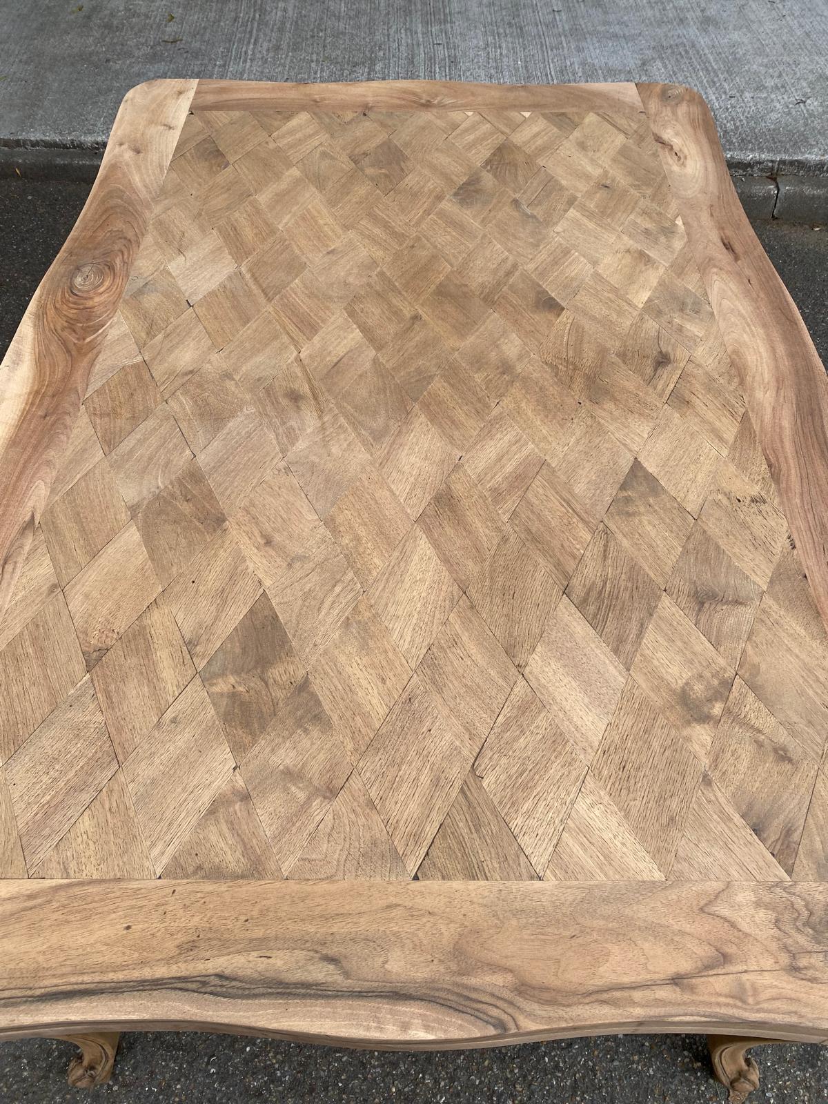 Renovated Louis XV extendable dining table walnut 265cm