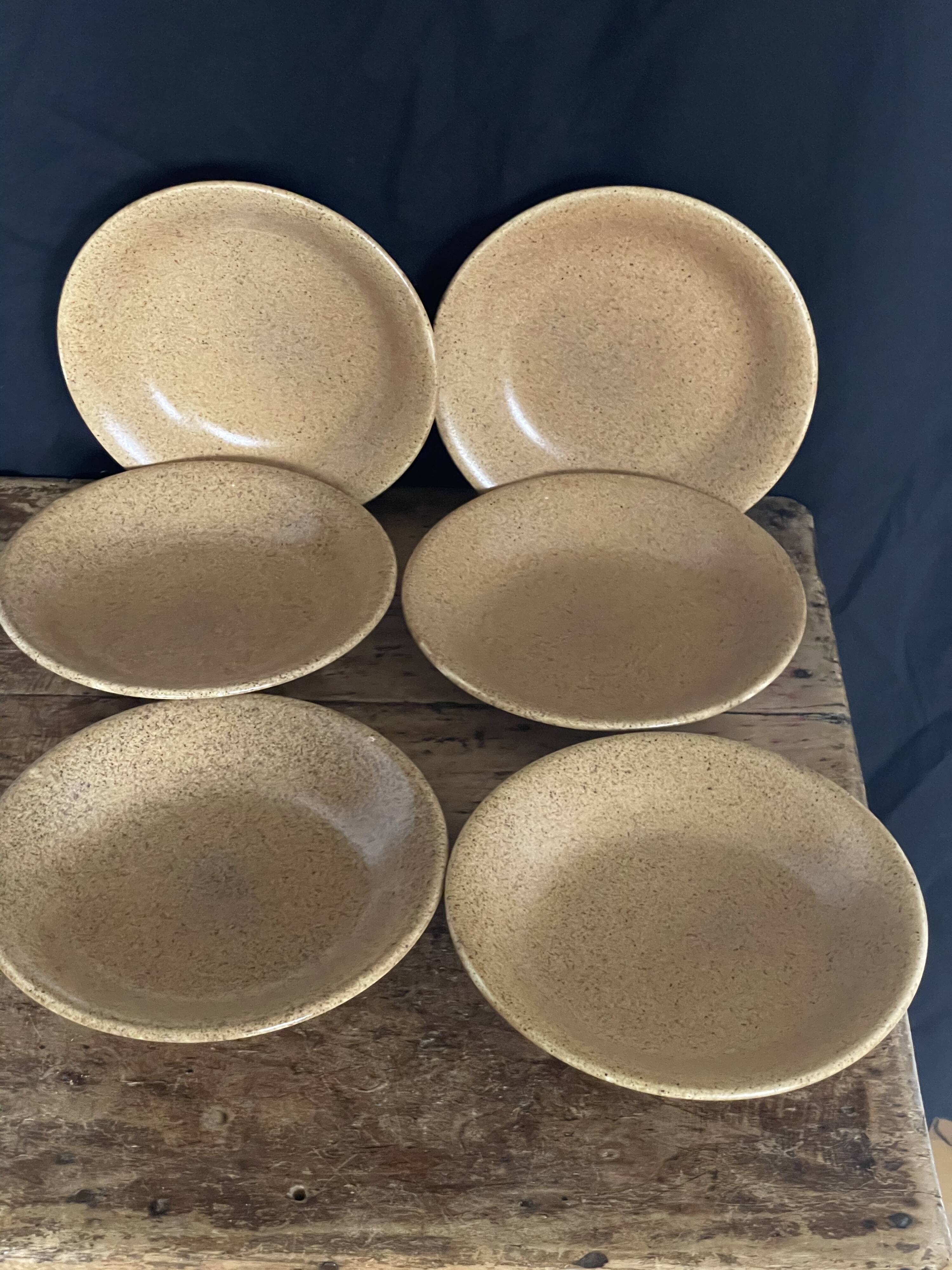 6 hollow sandstone plates signed longchamps