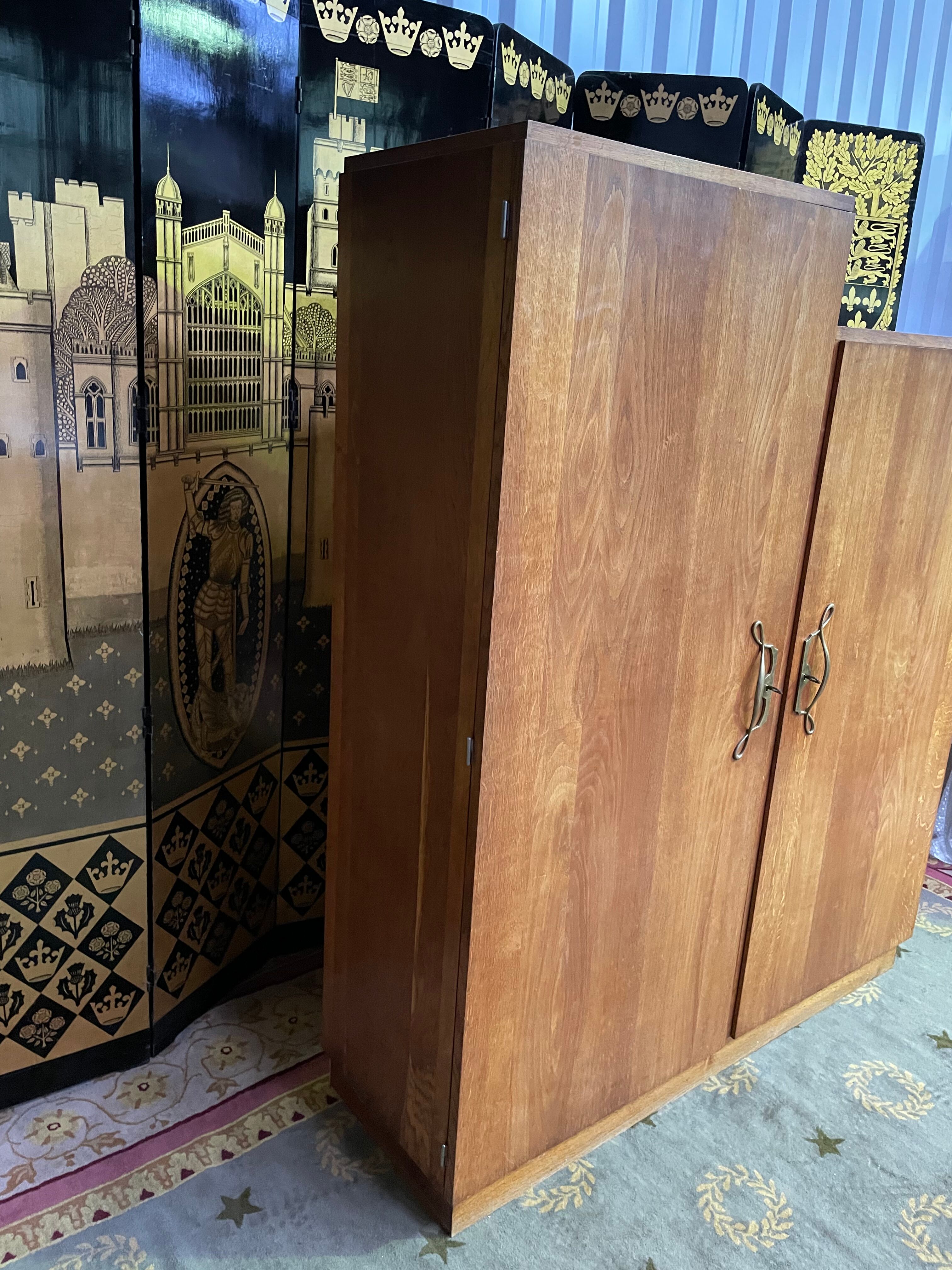 Asymmetrical oak cabinet 1960