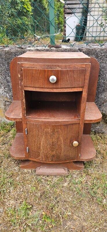 Art Deco bedside table in wood