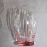 5 Old pink striped glasses