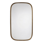Miroir mural en laiton vintage, années 1950