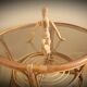 Light rattan lounge table and smoked glass