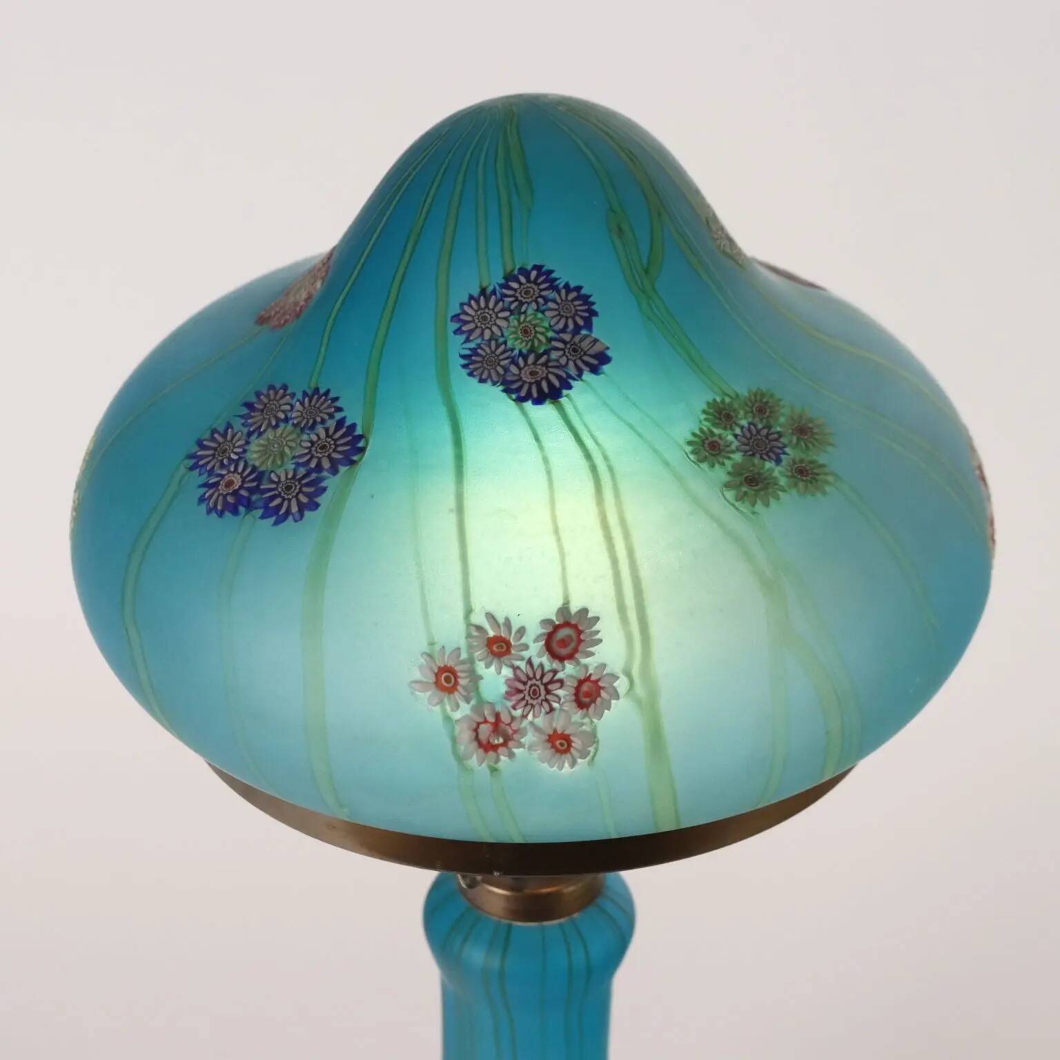 Lampe de table vintage années 1950 Millefiori par F.lli Toso en verre, Italie