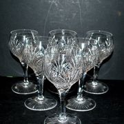 Set of 6 white wine glasses 1900 in cut crystal BACCARAT model 9157 catalog 1907 H13.5