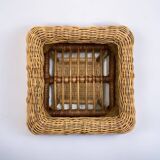 Vintage wicker and bamboo plant holder
