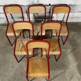 Series of 6 school chairs