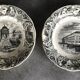 Set of 6 antique choisy-le-roi earthenware plates with grisaille decoration