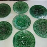 Set of dessert plates Sarreguemines – Art Nouveau earthenware, decoration