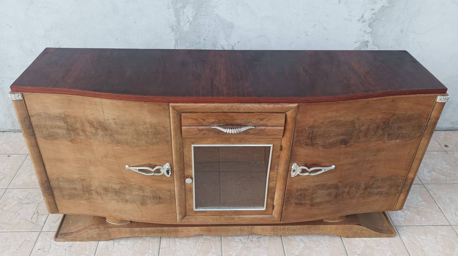 Art Deco walnut burl enfilade