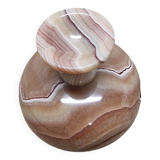 Vintage Onyx Marble Bowl On Foot 80s