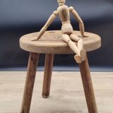 Cowhide egg tripod stool