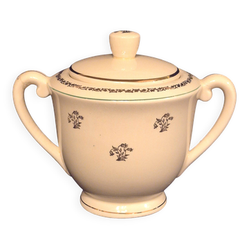 Antique sugar bowl, in Gien earthenware, Model Valence A040