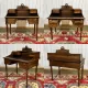 Louis XVI style desk from the late 19th century in walnut with a leather top.
