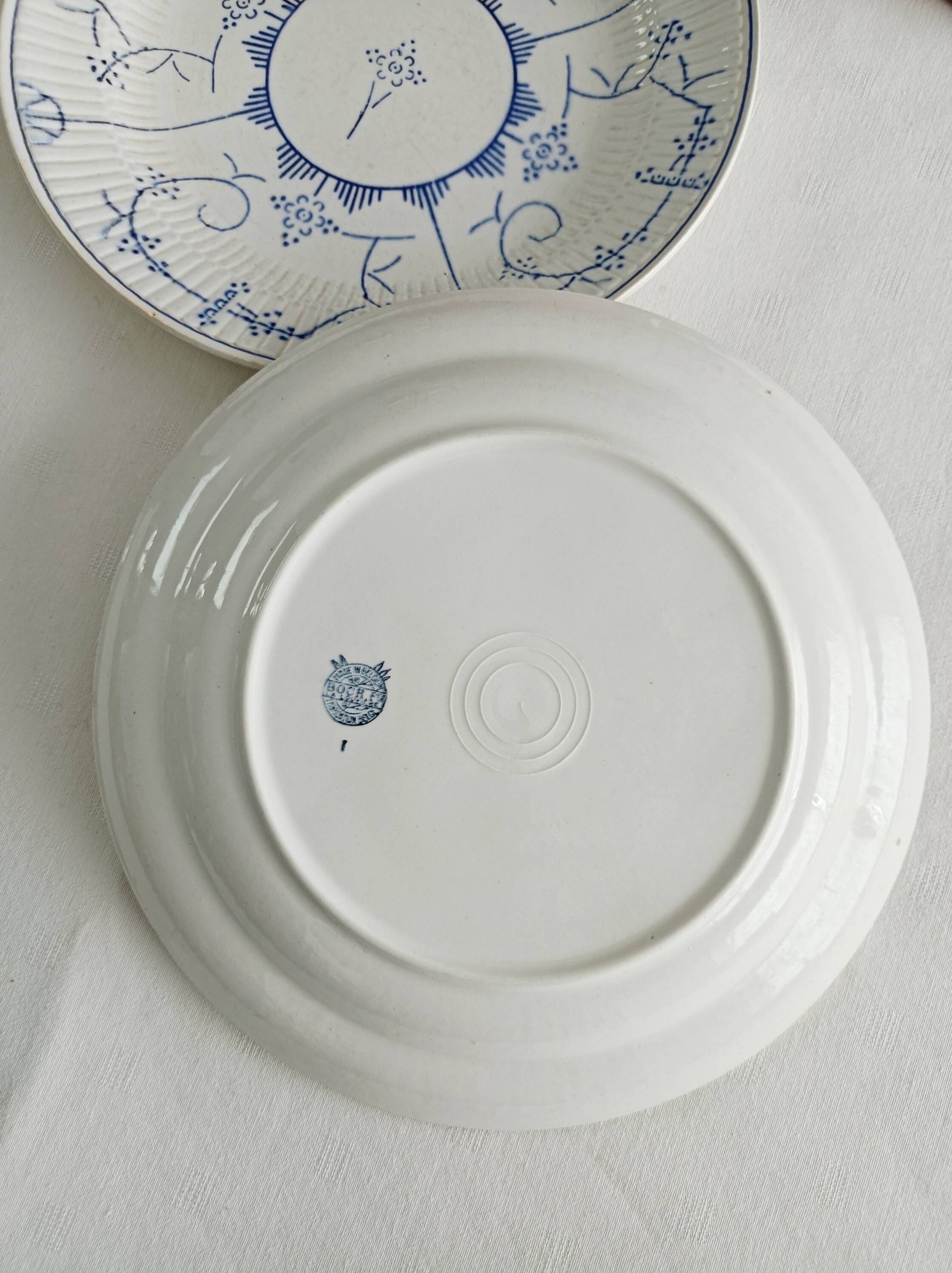 Set of 2 Boch soup plates, Copenhagen decor