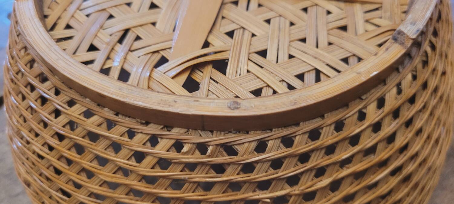 70s Asian wicker basket