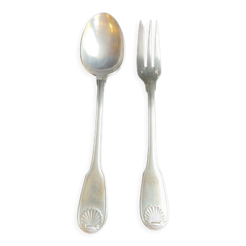 Couverts de service de table en métal argenté Christofle modèle Vendôme/Arcantia avant 1983