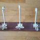 Antique vintage wooden and metal door coat-door country house coat-3 hooks