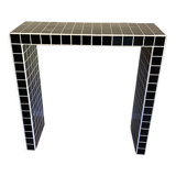 Console tile black mosaic and white joint