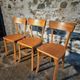 Vintage French bistro chairs in beech – Set of 3, 1950s café chairs
