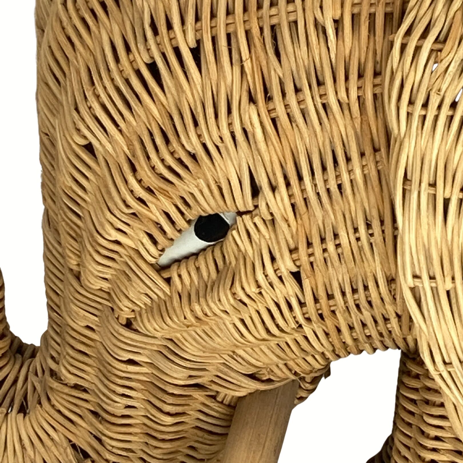 Rattan bamboo wicker elephant pedestal or side table, 1970s