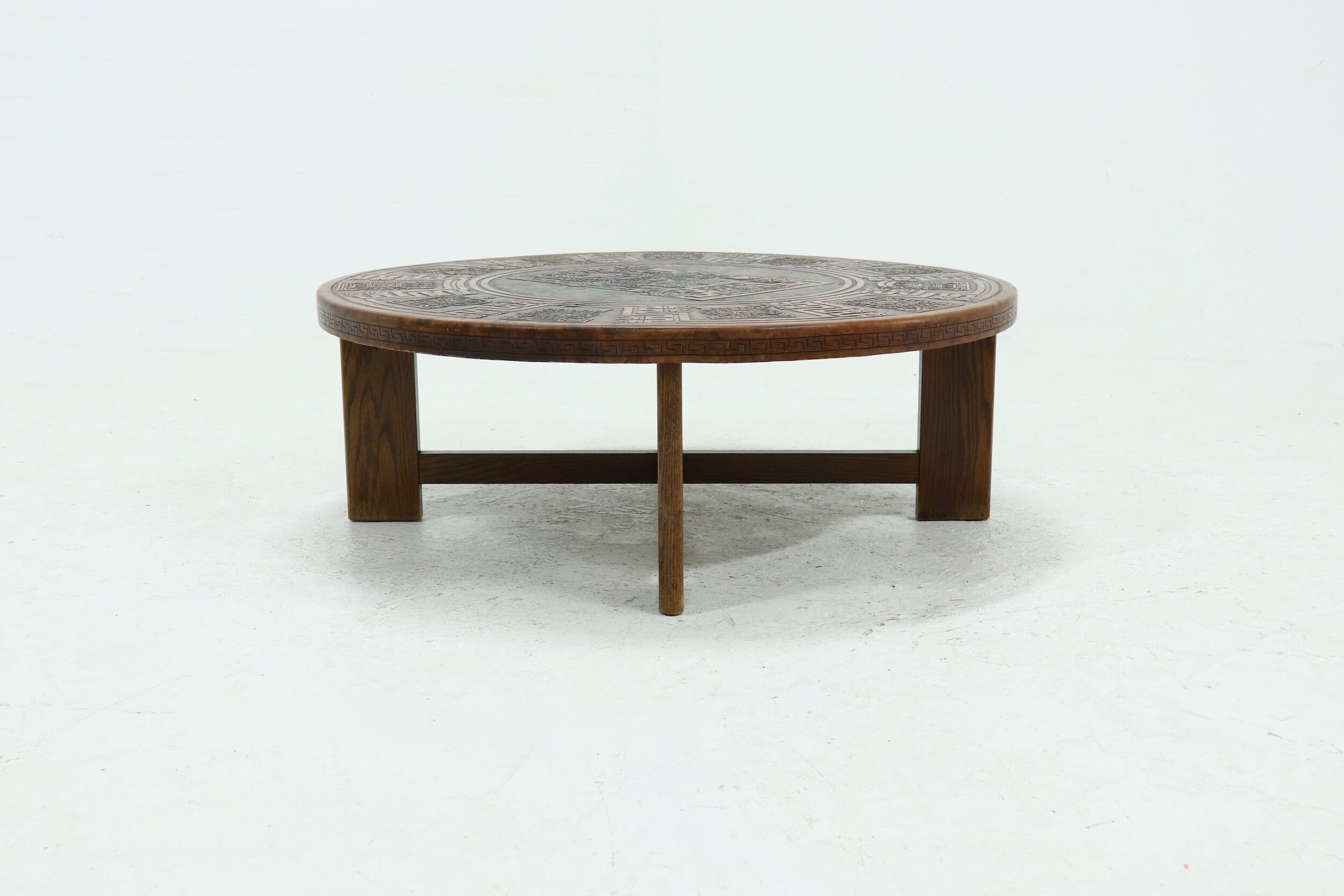 Round Coffee Table by Angel Pazmino for Muebles de Estilo 1960s